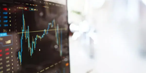Close up of digital display showing analytics data against defocused background
