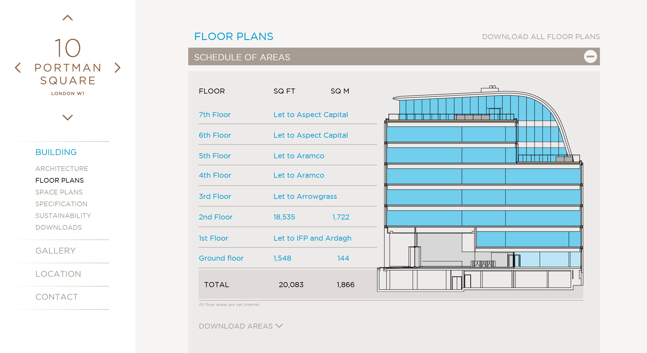 Floor Plan Schematic for 10 Portman Square