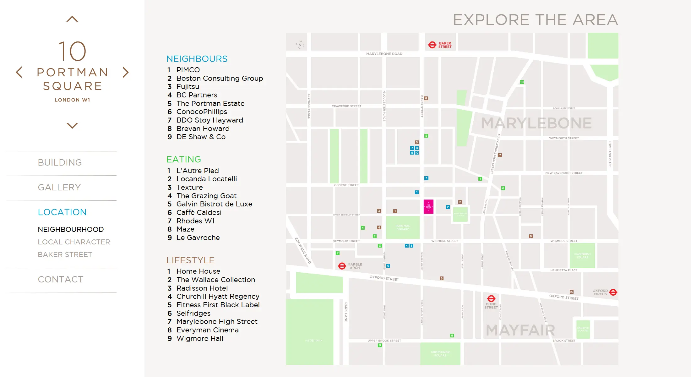 Custom Location Map for 10 Portman Square